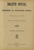 Boletín Oficial del Ministerio de Instrucción Pública y Bellas Artes. Año 1922. Primer semestre