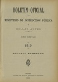 Boletín Oficial del Ministerio de Instrucción Pública y Bellas Artes. Año 1919. Segundo semestre. Números del 52 al 104