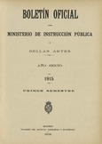 Boletín Oficial del Ministerio de Instrucción Pública y Bellas Artes. Año 1915. Primer semestre. Números del 1 al 52