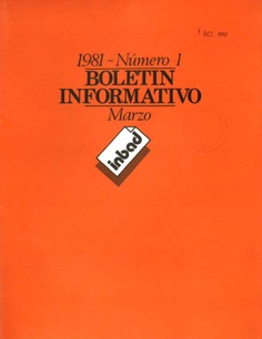 Boletín informativo del INBAD. 1981. Nº 1. Marzo
