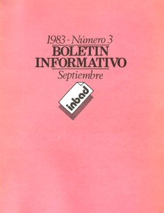 Boletín informativo del INBAD. 1983. Nº 3. Septiembre