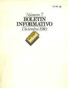 Boletín informativo del INBAD. 1980. Nº 7. Diciembre