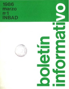 Boletín informativo del INBAD. 1986. Nº 1. Marzo