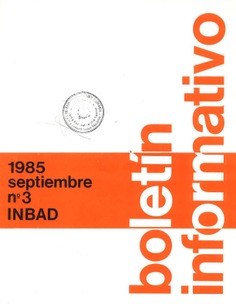 Boletín informativo del INBAD. 1985. Nº 3. Septiembre