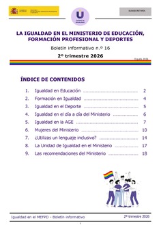 Boletín informativo nº 16. La igualdad en el MEFPD. 2º trimestre 2026