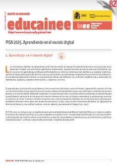Boletín de educación educaINEE nº 82. PISA 2025. Aprendiendo en el mundo digital