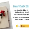 AVISO IMPORTANTE Horario especial de Navidad 2025